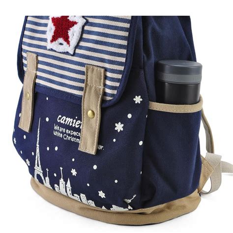 Blue Backpacks For Girls Square Newly Preppy Style Sweet