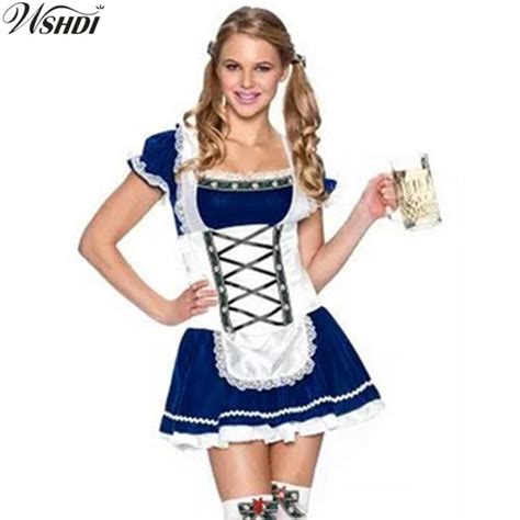 Sexy Oktoberfest Girl Costume Bavarian Beer Maid Wench Dirndl Costume