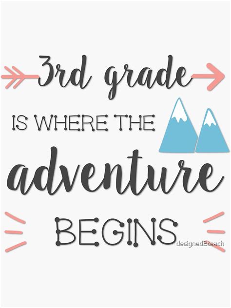 3rd Grade Is Where The Adventure Begins Sticker For Sale By