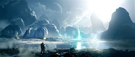 Sci Fi Art Ice Planet 2d Digital Scenerylandscapes Sci Ficoolvibe