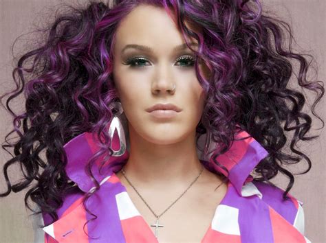 Her Hair Hair Styles Purple Hair Curly Purple Hair