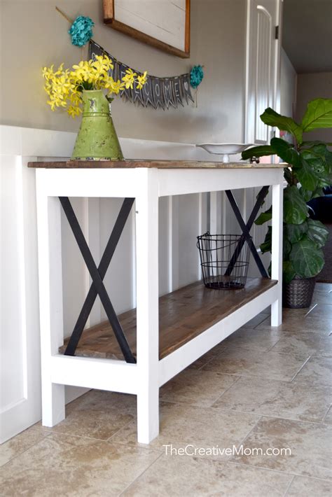 Industrial Farmhouse Console Table Free Building Plans The Creative Mom