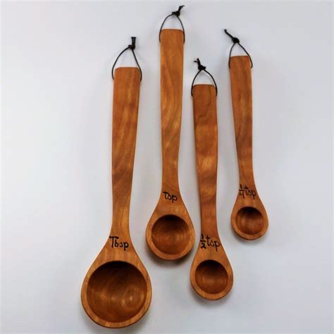 9 Inch Long Handled Measuring Spoons 4 Allegheny Treenware Llc
