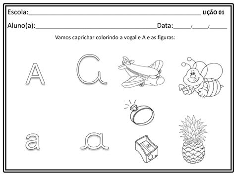Alfabetização Atividades Envolvendo As Vogais Com Letra Cursiva