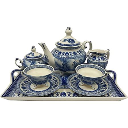 Amazon Com Madison Bay 16 Liberty Blue Transferware Porcelain Tea