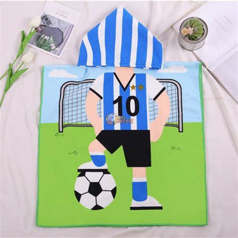 This muslin cotton baby bath towel is extremely soft. Kids Hooded Beach Towel Baby Bath Towels Football Player ...