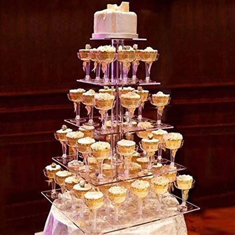 5 Tier Multi Layer Removable Acrylic Round Cake Stand Display Stand For