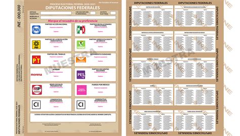 Esta es la boleta para la elección de diputados federales Líder