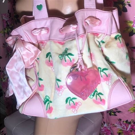 Juicy Couture Bags Juicy Couture Y K Vintage Pink Cherry Daydreamer Purse Handbag Satin Bow