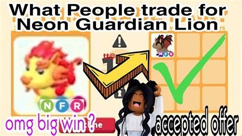 What People Trade For Neon Guardian Lion In Rich Adopt Me Trading