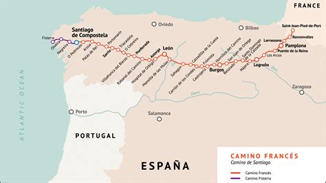 Mapa Del Camino Francés Camino De Santiago