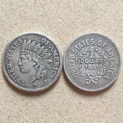 Silver Dollar 1851 United States Of America 1 Us Antique Commemorative