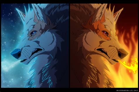 Get Inspired For Cool Fire And Ice Wolf Wallpaper Wallpaper
