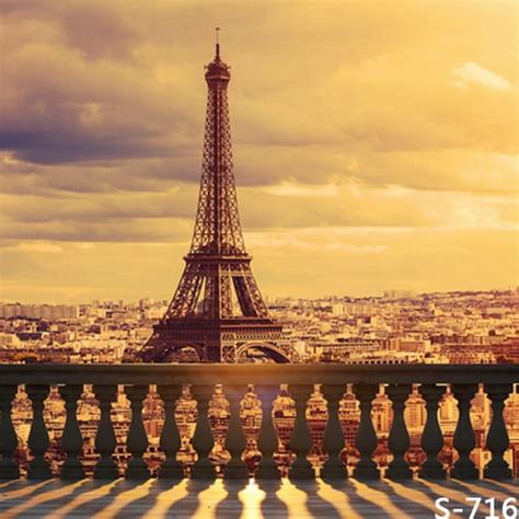 France Sunset Paris Eiffel Tower Photography Studio Backdrop Etsy