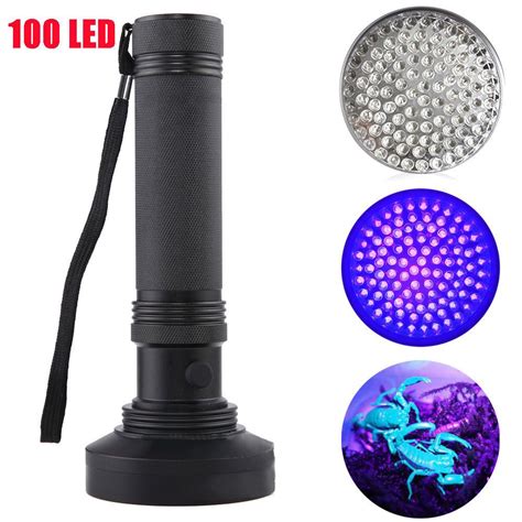 100 Led Uv Multifunction Flashlight Ultraviolet Torch Blacklight Lamp