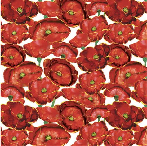Studio E Poppy Days Small Packed Poppy Allover Cotton Fabric By Yard