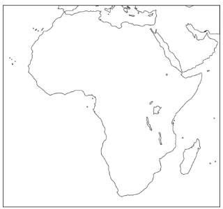 Africa is 30.2 square kilometers in area (11.7 million square miles), making it the second largest continent. Free Printable Outline Map Of Africa | Africa map, Montessori geography, Elementary geography