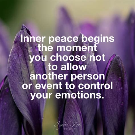 Inner Peace Begins The Moment You Choose Not To Allow Another Person Or