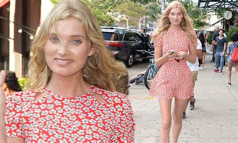 Elsa Hosk Goes Make Up Free As She Shows Off Supermodel Legs Daily Mail Online