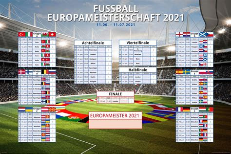 Bei mybet anmelden & erfolgreich wetten! EM Planer 2021 Maxi - Fussball Europa Meisterschaft ...