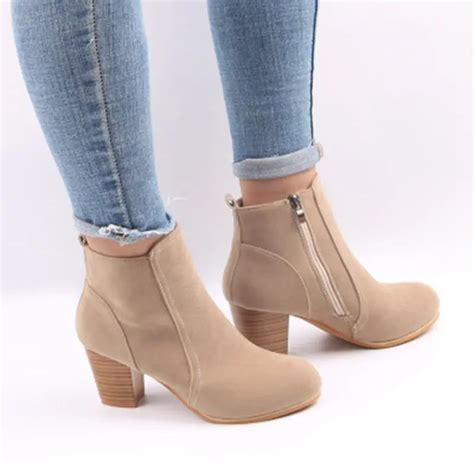 lasperal shoes women s booties bare boots thick with women booties flock ankle boots female