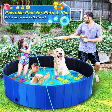 Tooca Foldable Dog Pool Plastic Kiddie Pool Xxl Collapsible Dog Pools