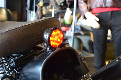 Gloss Black Steel E Marked Led Custom Stop Tail Light Motorcycle