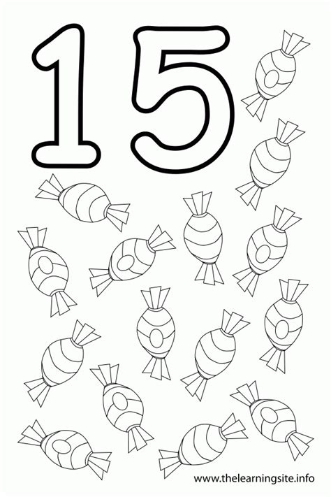 Count to 15 coloring page. Number 15 Coloring Page - GetColoringPages.com