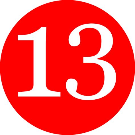 Red Roundedwith Number 13 Clip Art At Vector Clip Art