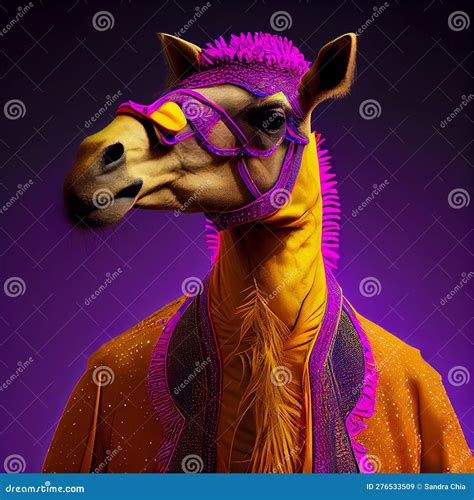 Realistic Lifelike Camel In Fluorescent Electric Highlighters Ultra