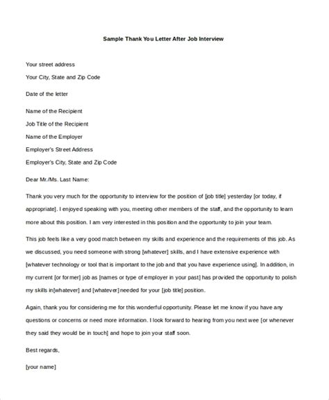 The sample thank you letter after second interview template has space for the user to add details of the interviewer, his personal details, and other target audience for the sample thank you letter after interview. FREE 8+ Sample Thank You Letters After Interview in MS ...