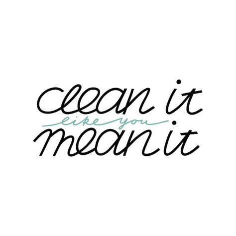 Premium Vector Clean It Like You Mean It Cleaning Lettering Text