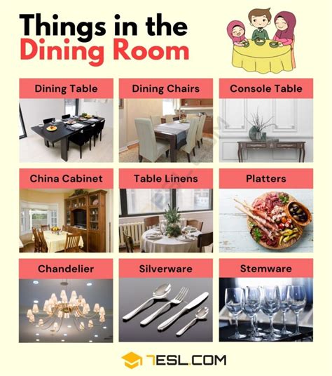 Dining Room Furniture List Of Essential Objects In The Dining Room 7esl
