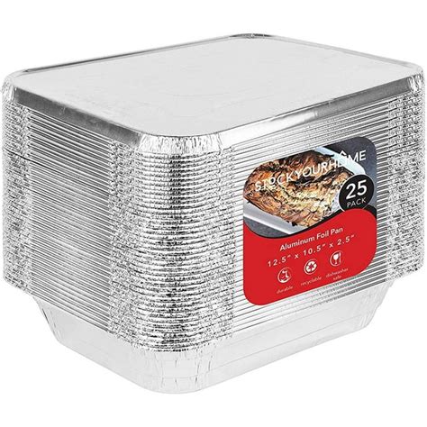 Disposable 9x13 Aluminum Pans With Lids 25 Pack By Stock Your Home