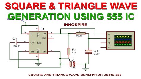 Square And Triangle Wave Generation Using 555 Ic Proteus Simulation