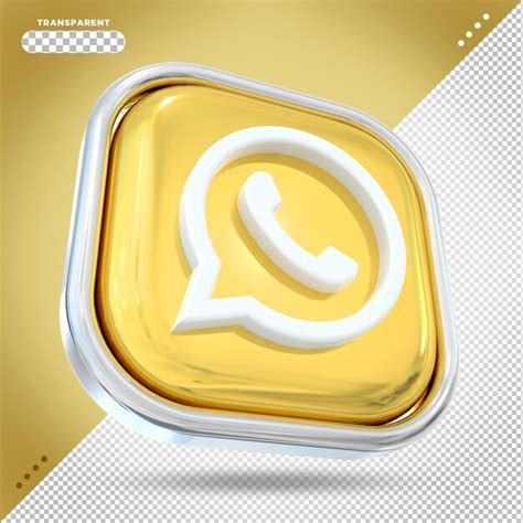 Premium PSD Whatsapp Icon Social Media Gold Styles