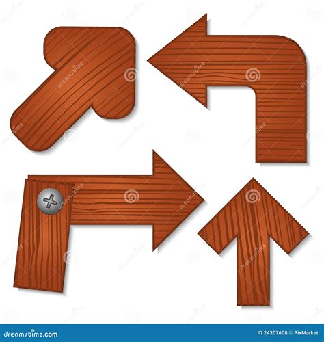 Wooden Arrows Stock Vector Illustration Of Shadow Wood 24307608
