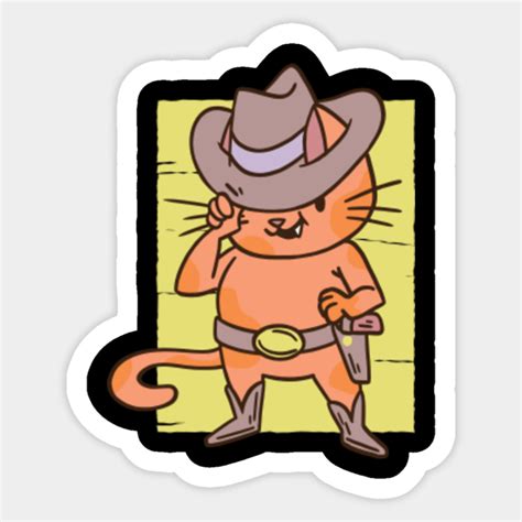 Cowboy Cat Cartoon Cowboy Cat Sticker Teepublic