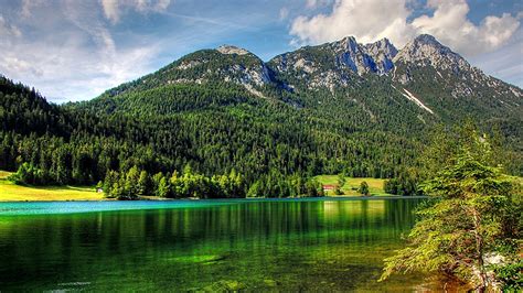 Fondos De Pantalla 1366x768 Montañas Bosques Lago Austria Fotografía De