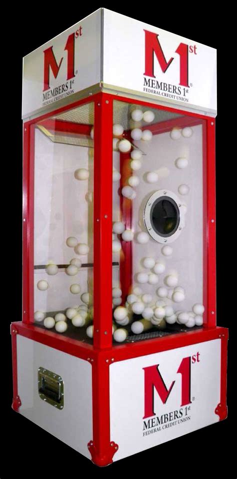 mini money blowing booth with ping pong ball option for members 1st from promoquip inc this