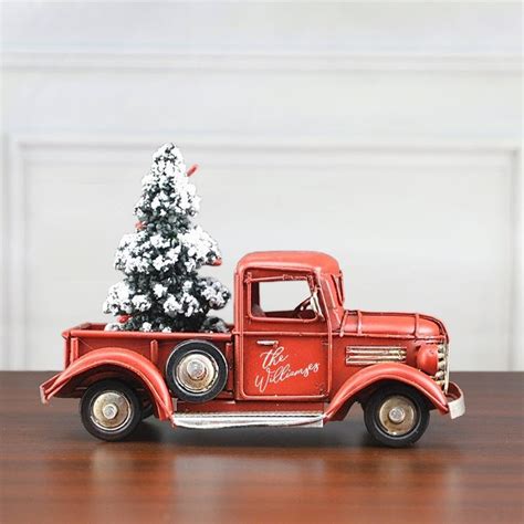 Personalized Red Christmas Truck With Christmas Tree Christmas Truck