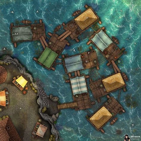 Fishing Village Battlemaps Dnd World Map Dungeon Maps Fantasy Map My