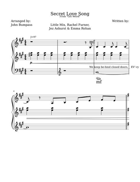 Secret Love Song Sheet Music For Piano Solo