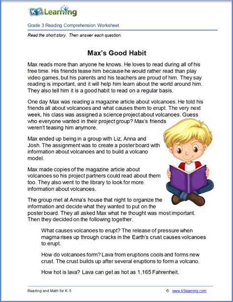 The main reason behind this is that learning math can be done with the worksheets. K5 Learning Reading Comprehension Pdf - Preschool & K Worksheets