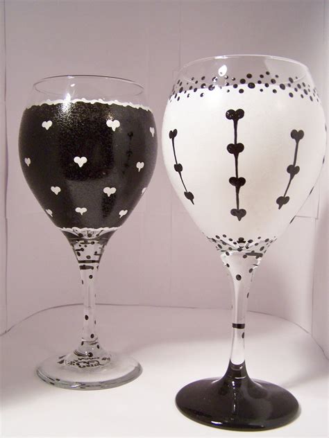 Painted Heart Wine Glass Diy Wine Glasses Decorated Wine Glasses Hand