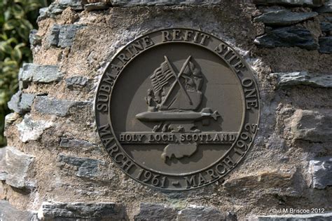 Memorial To The Us Navy Holy Loch Submarine Base In The Grounds Of