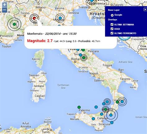 Elenco dei terremoti in tempo reale in italia, europa e nel mondo. Terremoto oggi Italia 24 Giugno 2014, scossa M 2.4 Val di ...