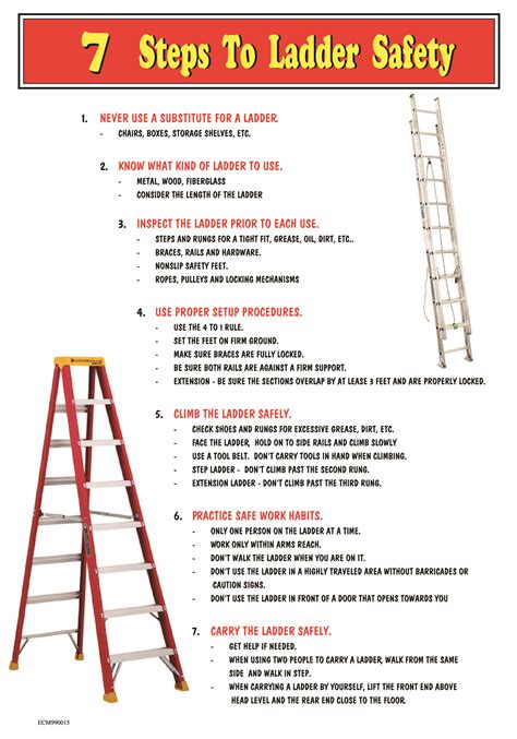 Ladder Safety Poster Safety Posters Notices Wallcharts Images