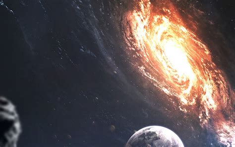 Download Wallpaper 1920x1200 Planets Universe Meteorites Galaxy