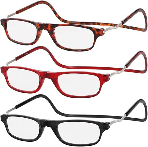 Firtink 3 Pack Magnetic Reading Glasses Magnetic Closure Reading Glasses 200 Optical Power